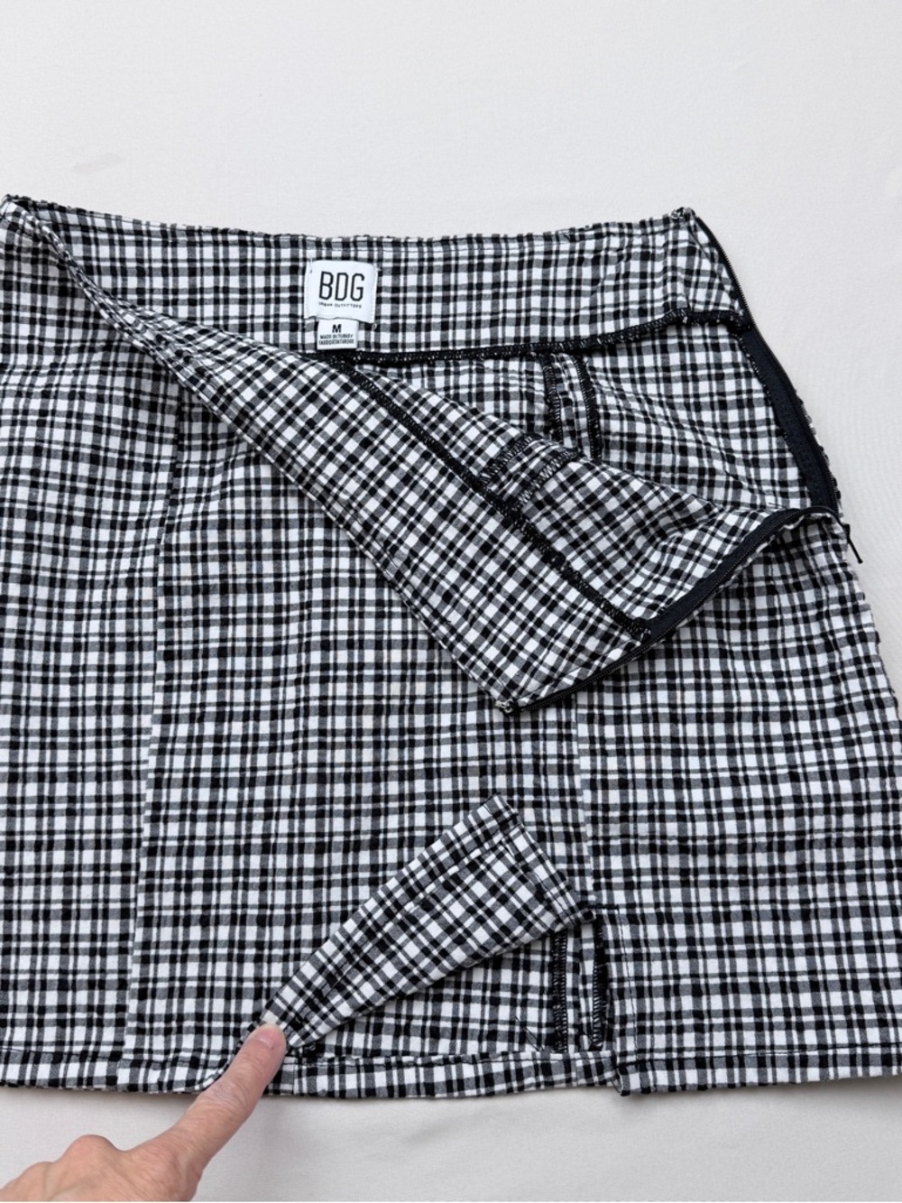 BDG Black & White Plaid Mini Skirt - Picture 5 of 8